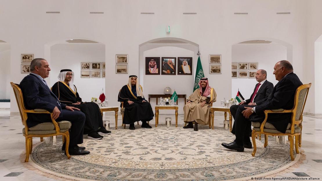08.02.2024: Foreign Minister Prince Faisal bin Farhan bin Abdullah meets Arab ministers for talks on the Israel-Hamas war