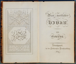 Ausgabe des West-östlichen Divans von Johann von Goethe; Foto: wikimedia  
