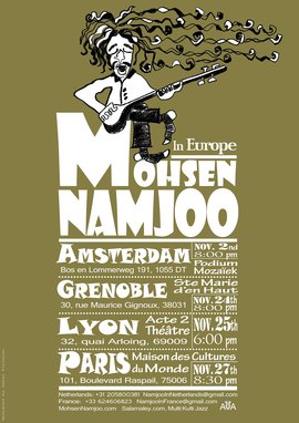 Plakat Namjoo-Konzert-Tournee in Europa 2012
