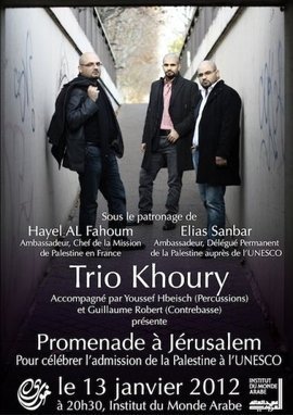 Poster des Trio Khoury für ein Konzert in Paris; Foto: PR