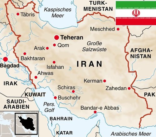 Karte Irans; Foto: dpa