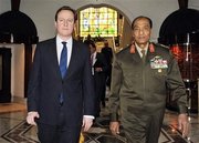 British PM David Cameron and Egyptian Defence Minister Mohammed Hussein Tantawi (photo: AP)