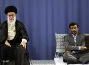 Ayatollah Ali Khamenei (left) and Mahmoud Ahmadinejad (photo: AP)
