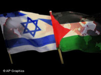 Israeli and Palestinian flag (image: AP Graphics)