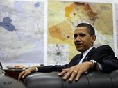 Barack Obama during his visit to Iraq (photo: AP)