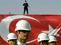 Soldiers in the Turkish army commemorating Republic Day in Istanbul (photo: AP)
