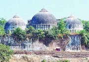 The Babri Mosque before it was demolished (photo: Wikipedia)