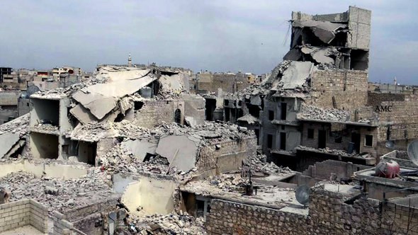 Zerstörungen im nordsyrischen Aleppo; Foto: picture-alliance/AP