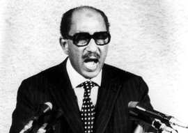 Der ägyptische Präsident Anwar al-Sadat; Foto: AP