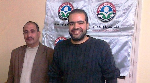 Ahmed Abdel Futuh (links) und Ahmed Ridan (rechts) von der ägyptischen FJP; Foto: Markus Symank