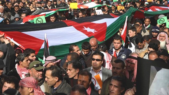 Proteste von Mitgliedern der Islamischen Aktionsfront in Amman, Januar 2013; Foto: Reuters/Majed Jaber