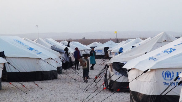 Flüchtlingscamp Zaatari and der Syrisch-Jordanischen Grenze; Foto: Karen Leigh/DW