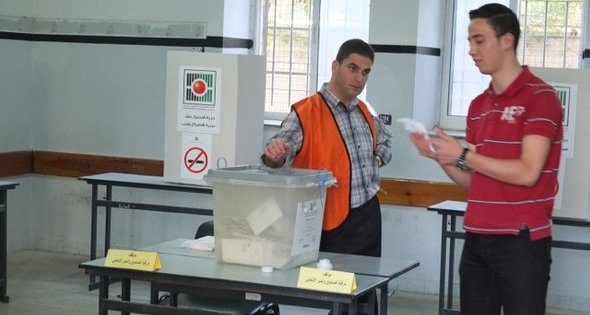 Wahllokal in der Westbank; Foto: René Wildangel