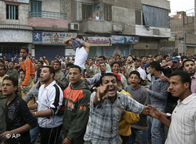 Textilstreiks in Mahalla El Kubra am 6. April 2008; Foto: AP