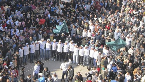 Anti-Assad-Demo in Baba Amro nahe Homs; Foto: Reuters