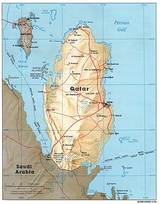 Karte von Katar; Foto: Wikimedia Commons