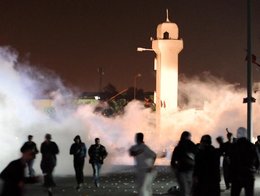 Proteste in Sitra; Foto: dpa