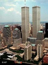 Twin Towers in New York vor 11/9; Foto: AP