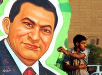 Plakat von Hosni Mubarak in Kairo; Foto: AP
