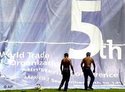 Banner der WTO-Konferenz, Foto: AP