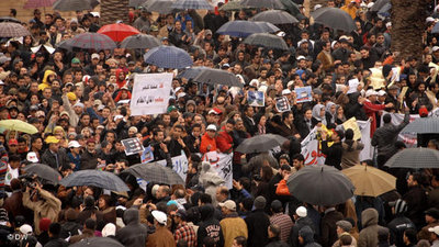 Demonstration von Regierungsgegnern in Rabat; Foto: DW