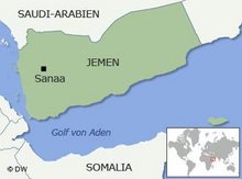 Karte des Jemen mit der Hauptstadt Sanaa; Foto: DW
