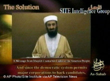 Screenshot eines undatierten Videos mit Osama bin Laden; Foto: AP