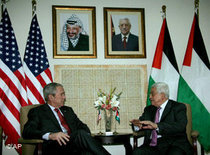 George Bush in Ramallah bei Mahmoud Abbas, Foto: AP