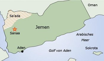 Karte des Jemen; Quelle: DW