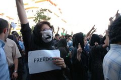 Pro-Mussawi-Demonstranten in Teheran; Foto: privat