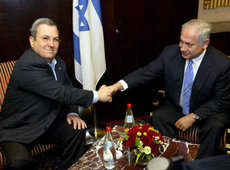 Benjamin Netanjahu rechts und Ehud Barak in Jerusalem; Foto: dpa