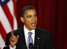 Barack Obama bei seiner Rede in Kairo; Foto: AP
