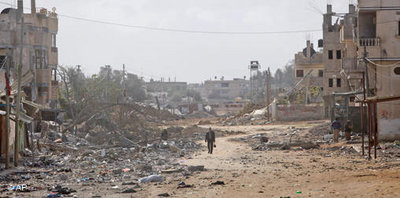 Rafah, Grenzübergang zum Gazastreifen im Januar 2009; Foto: AP