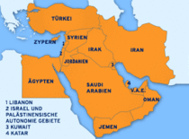 Karte Länder des Nahen Ostens; Foto: DW/Peter Steinmetz