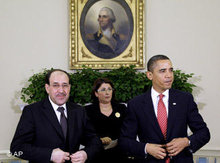 Obama und al-Maliki in Washington; Foto: AP