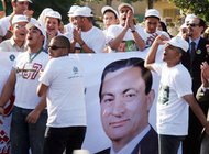 Unterstützer Hosni Mubaraks; Foto: AP