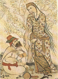 Ibn Sina receiving wisdom from a muse in a medieval drawing (photo: npb)