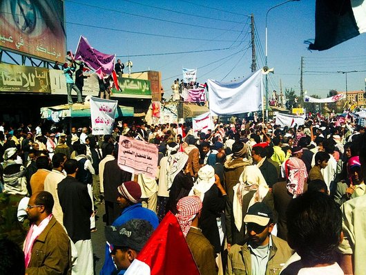 Demonstration in Sana'a gegen Präsident Saleh; Foto: wikipedia