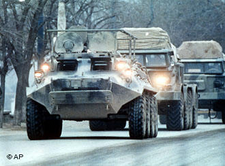 Sowjetischer Armeekonvoi auf dem Rückzug aus Afghanistan 1989; Foto: AP