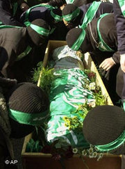 Funeral procession by Hamas activists in Ramallah (photo: AP)