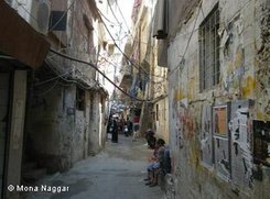 An alley-way in the Palestinian refugee camp Ain El Helweh in Lebanon (photo: Mona Naggar)