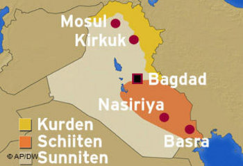خريطة تبين التوزع الديني للعراقيين 