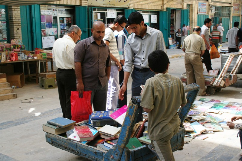 Every Friday, traders invite people to take look at the kind of books that were forbidden for 30 years by the Ba'athist regime