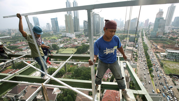Baustelle in Jakarta; Foto: EPA