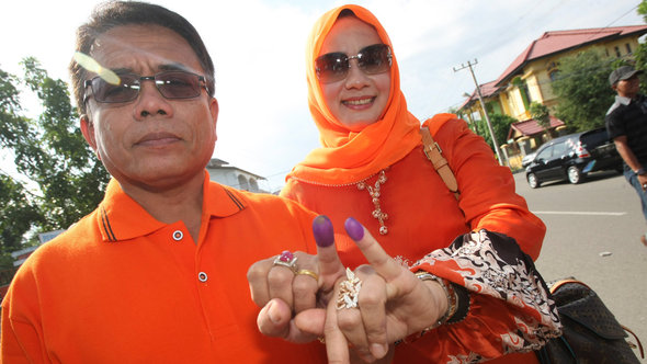 Wahlen in Indonesien 2012; Foto: dpa