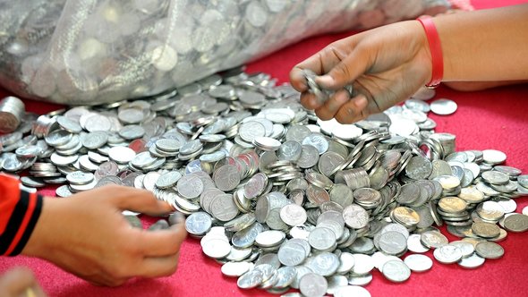 Geldsammeln für Prita Mulyasa imm Rahmen der Coin Prita-Kampagne; Foto: ADEK BERRY/AFP/Getty Images