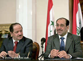 Der irakische Ministerpräsident Nouri al-Maliki (r.) und Massoud Barzani, Präsident der halbautonomen Kurden-Region, Foto: dpa/picture alliance