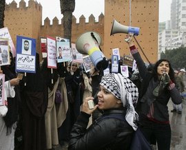 Protest von marokkanischen Frauen in Rabat; Foto: ddp/AP
