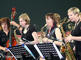 Die Jazz-Musikerinnen auf der Bühne; Foto: Goethe Institut