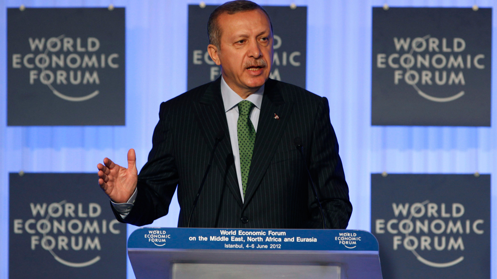 Der türkische Ministerpräsident Erdogan auf dem Weltwirtschaftsforum; Foto: Reuters 